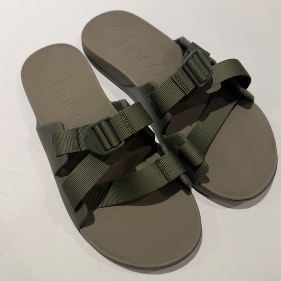 Chaco\'s Men\'s Chilos Slide Sandal in Olive Green main image 4